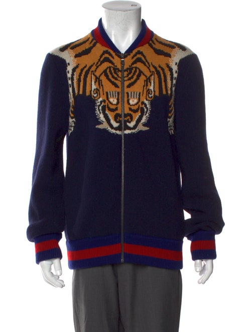 Gucci Web Accent Wool Cardigan