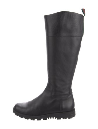 Gucci Web Accent Leather Boots