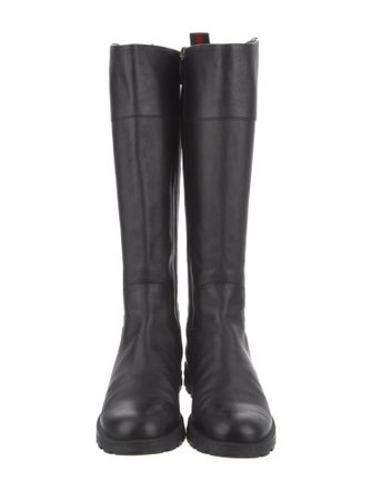 Gucci Web Accent Leather Boots