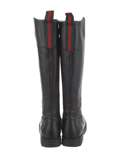 Gucci Web Accent Leather Boots