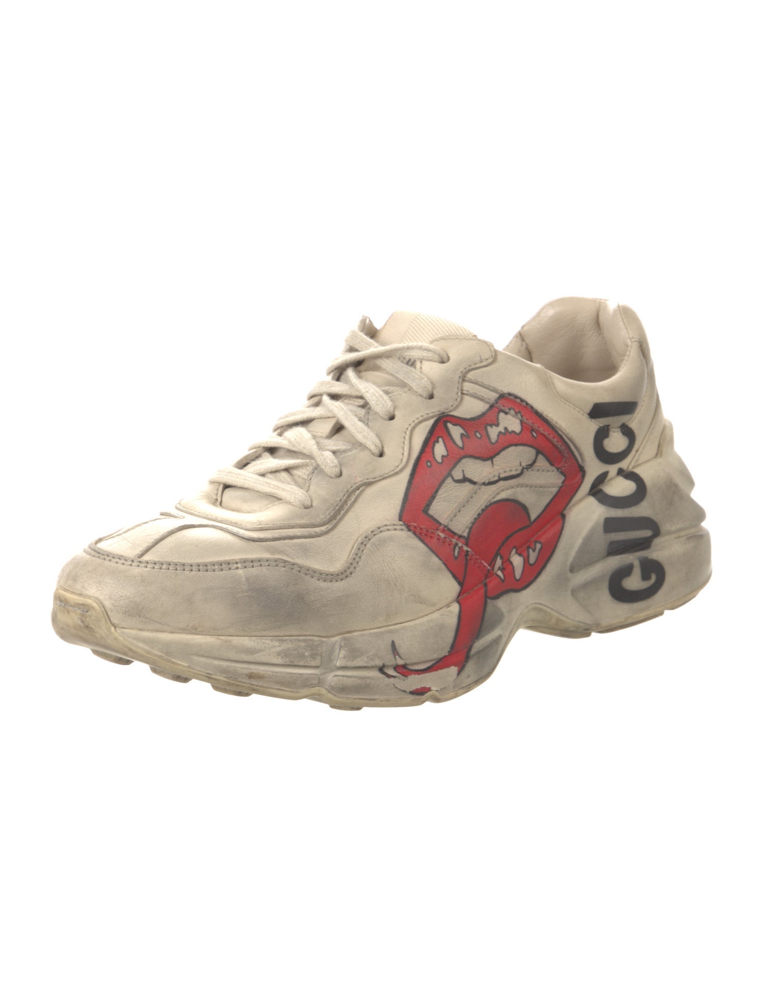 Gucci Leather Printed Chunky Sneakers