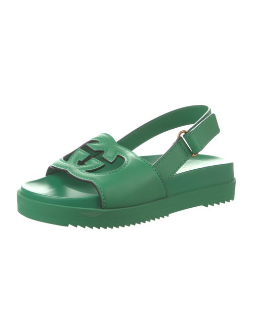 Gucci Interlocking G Logo Leather Slingback Sandals