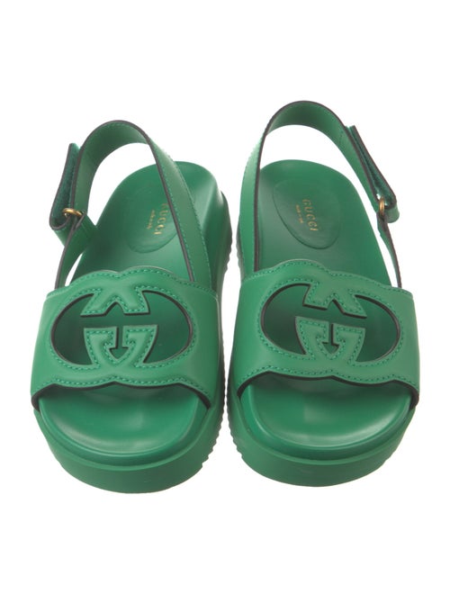 Gucci Interlocking G Logo Leather Slingback Sandals