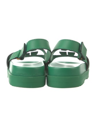Gucci Interlocking G Logo Leather Slingback Sandals