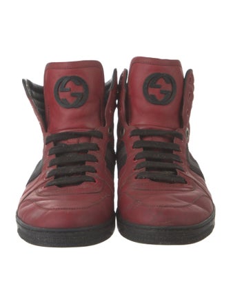 Gucci Web Accent Leather Sneakers