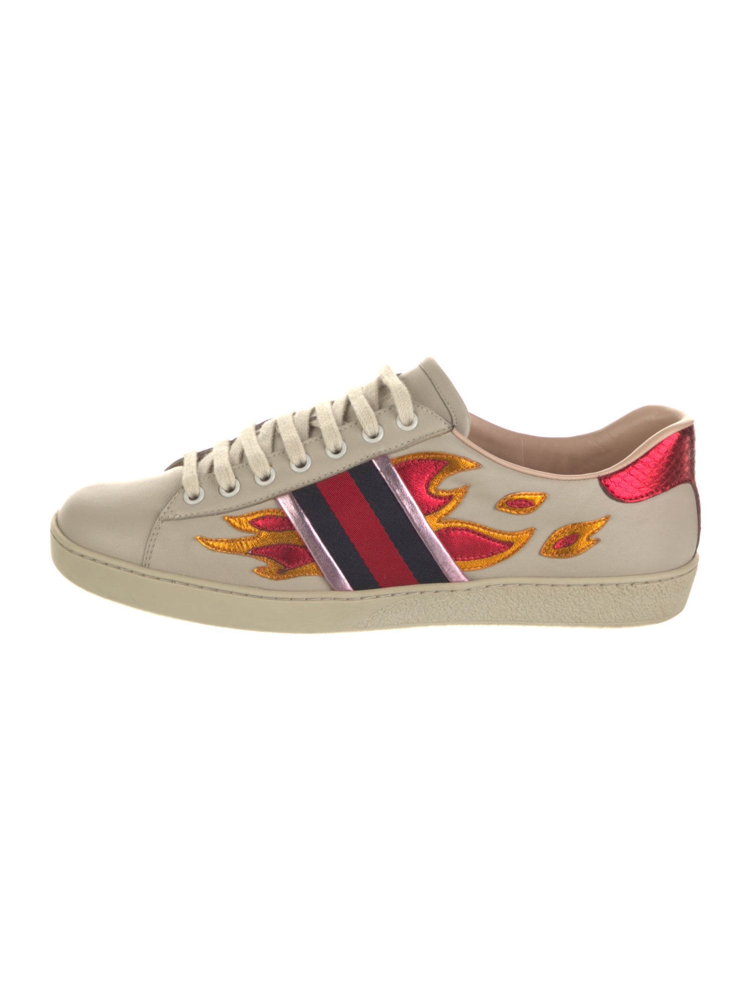 Gucci Sylvie Web Accent Leather Sneakers