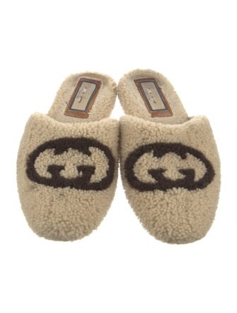 Gucci Faux Fur Printed Mules