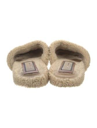 Gucci Faux Fur Printed Mules