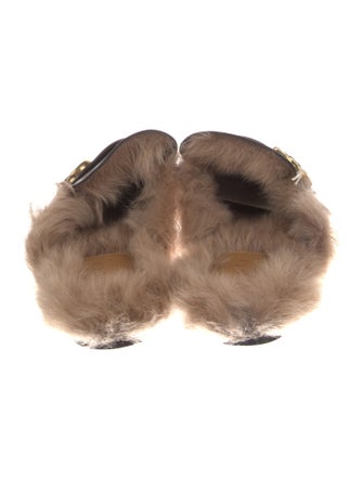 Gucci Web Accent Leather Slippers