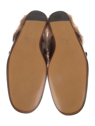 Gucci Web Accent Leather Slippers