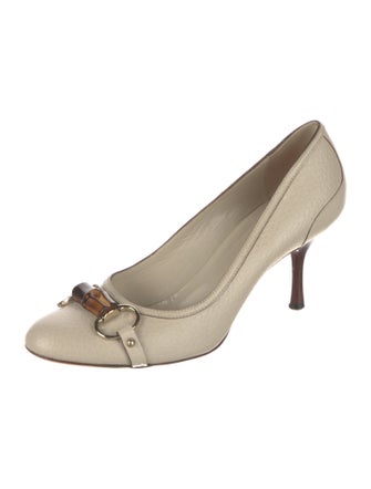 Gucci Horsebit Accent Leather Pumps
