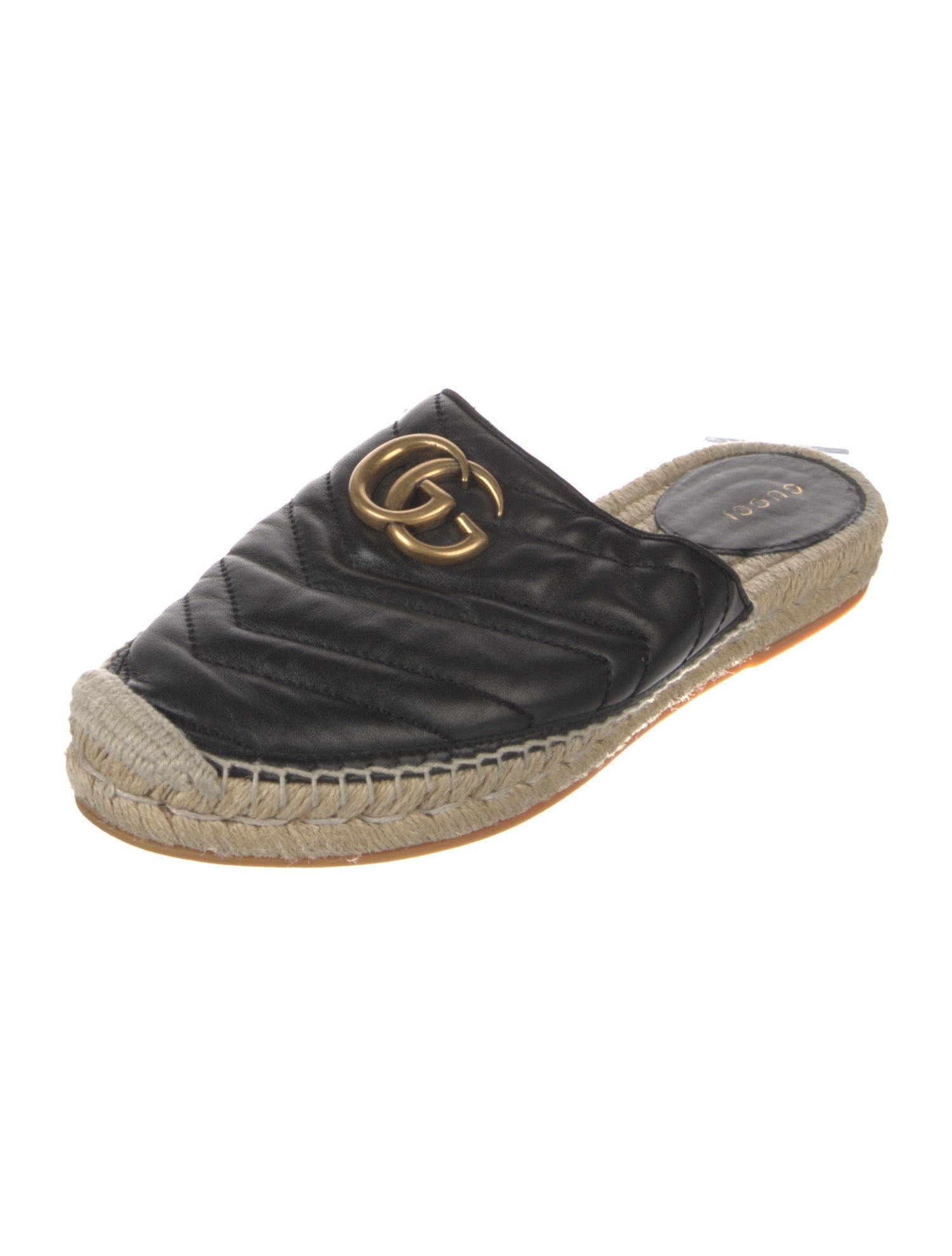 Gucci Double G Logo Leather Mules