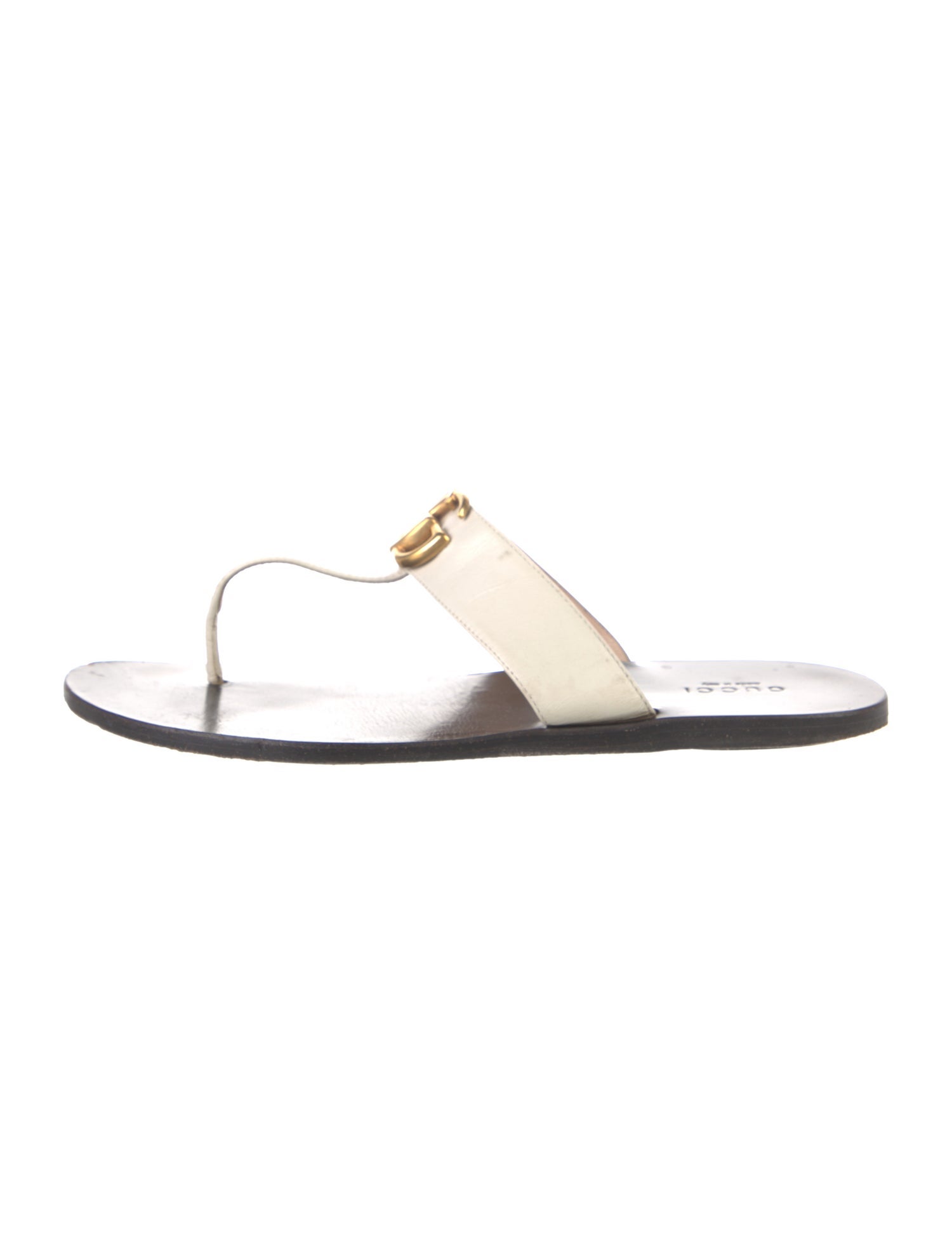Gucci Running GG Logo Leather Flip Flops
