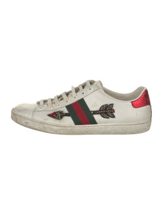 Gucci Web Accent Leather Sneakers