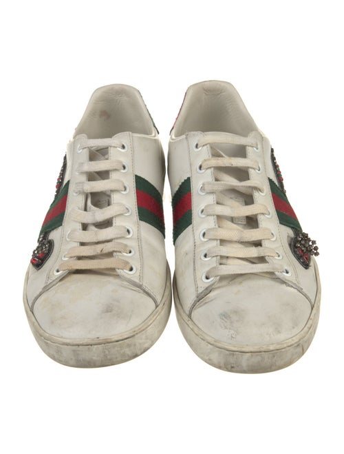 Gucci Web Accent Leather Sneakers