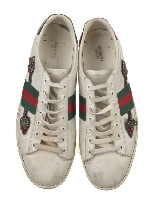 Gucci Web Accent Leather Sneakers