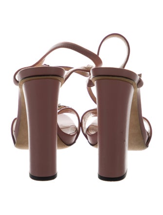 Gucci Web Accent Leather Sandals