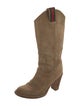Gucci Web Accent Suede Western Boots
