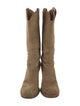 Gucci Web Accent Suede Western Boots
