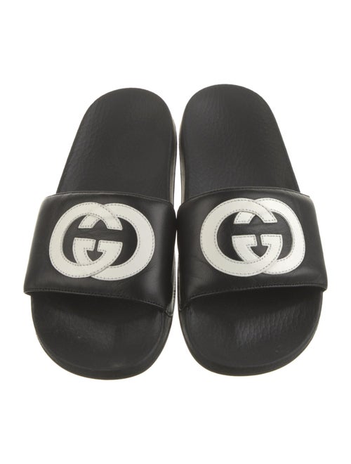 Gucci Interlocking G Logo Leather Slides
