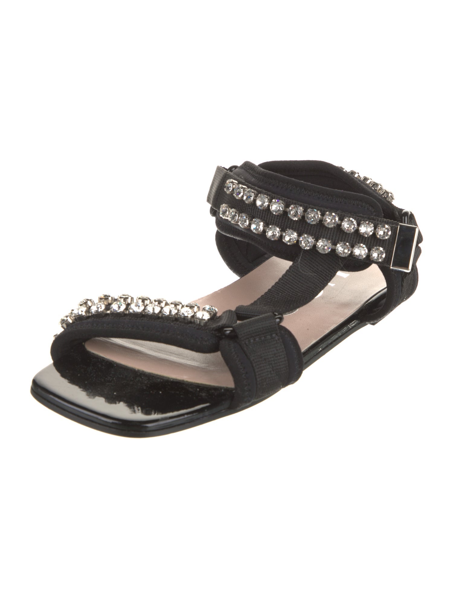 Gucci Neoprene Crystal Embellishments Sandals