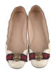 Gucci Sylvie Web Accent Leather Ballet Flats