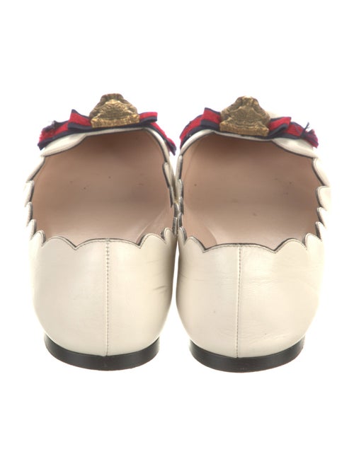 Gucci Sylvie Web Accent Leather Ballet Flats