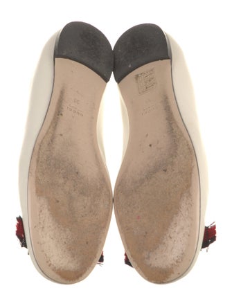 Gucci Sylvie Web Accent Leather Ballet Flats