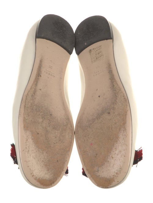 Gucci Sylvie Web Accent Leather Ballet Flats