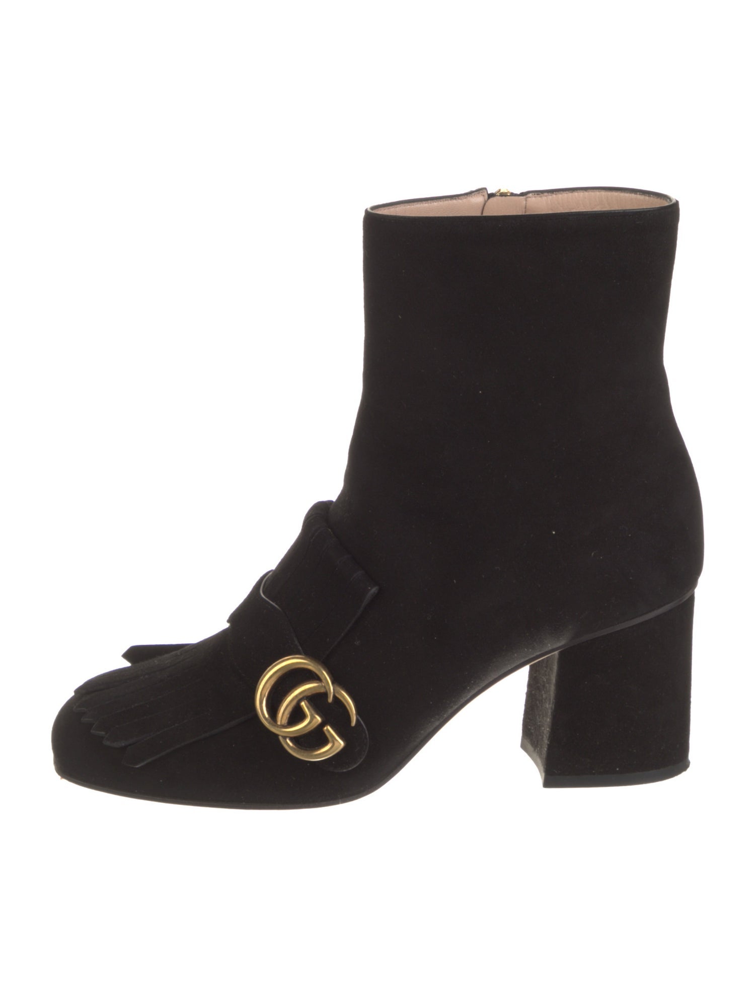 Gucci Double G Logo Suede Boots
