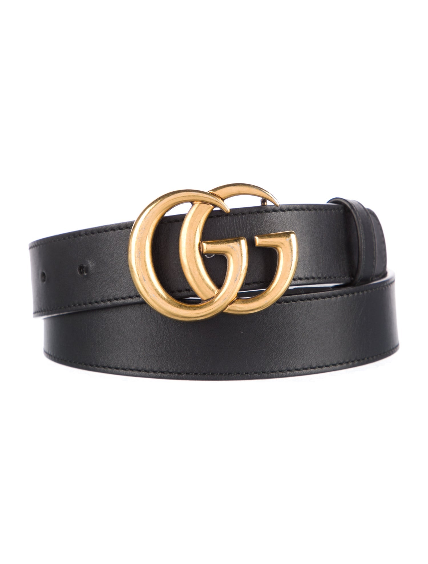 Gucci Double G Logo Leather Belt