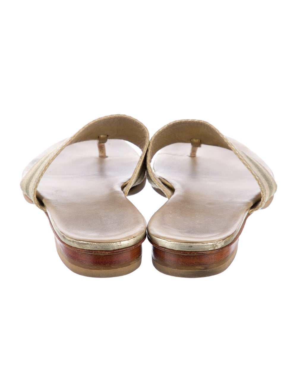 Gucci Canvas Slides Gold - image 4
