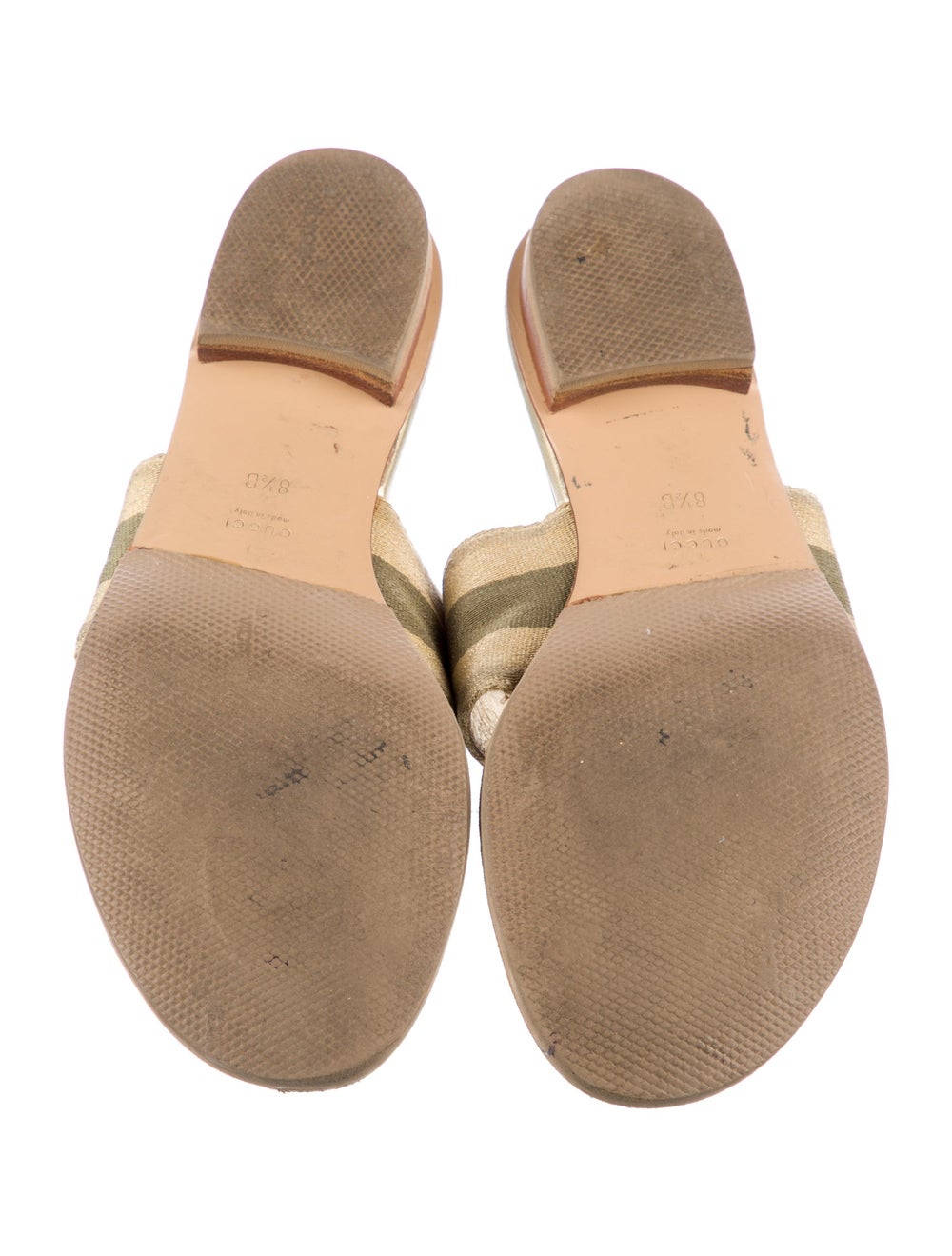 Gucci Canvas Slides Gold - image 5
