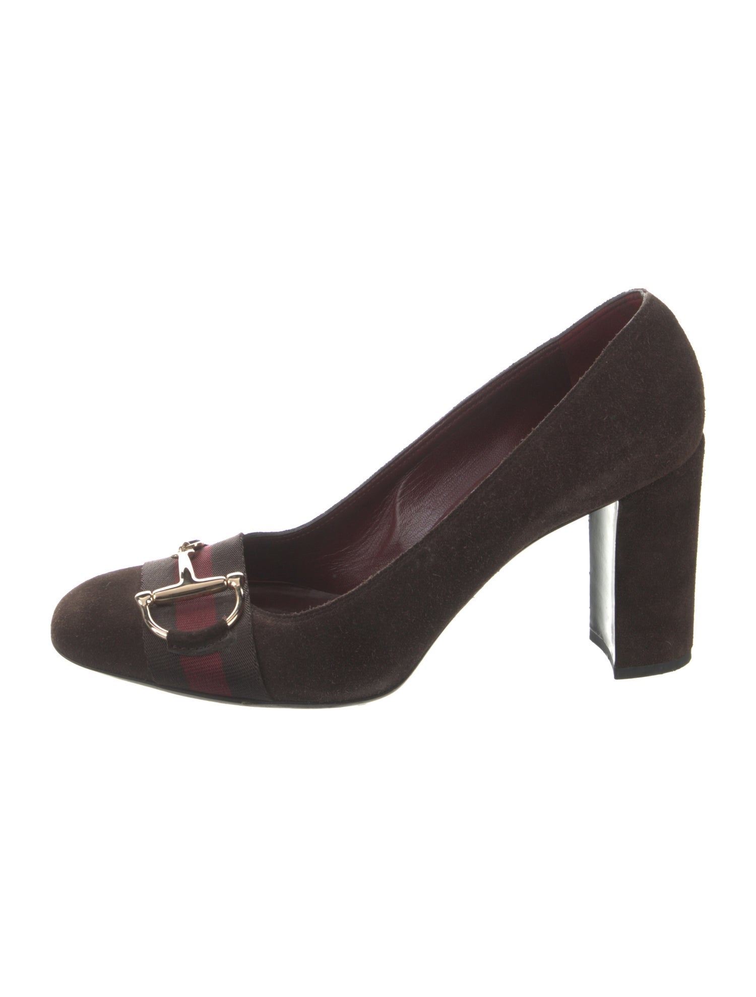 Gucci Horsebit Accent Suede Pumps