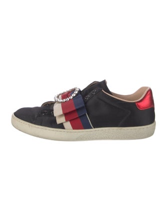 Gucci Sylvie Web Accent Satin Sneakers