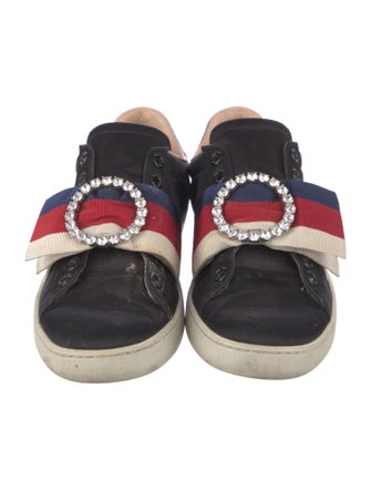 Gucci Sylvie Web Accent Satin Sneakers