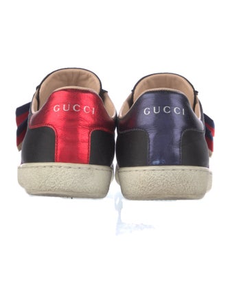 Gucci Sylvie Web Accent Satin Sneakers