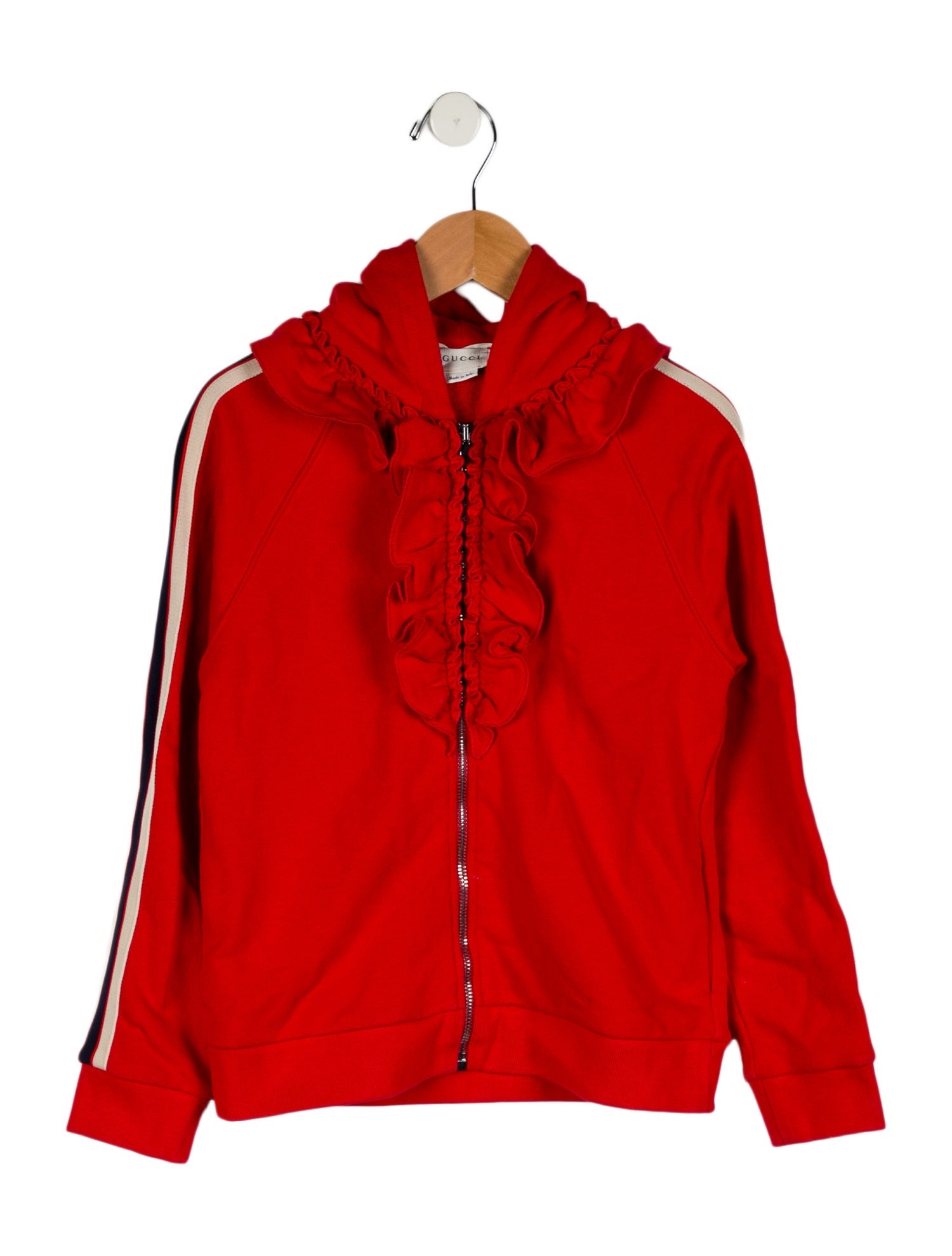 Gucci Girls' Ruffled Zip Up Sweatshirt