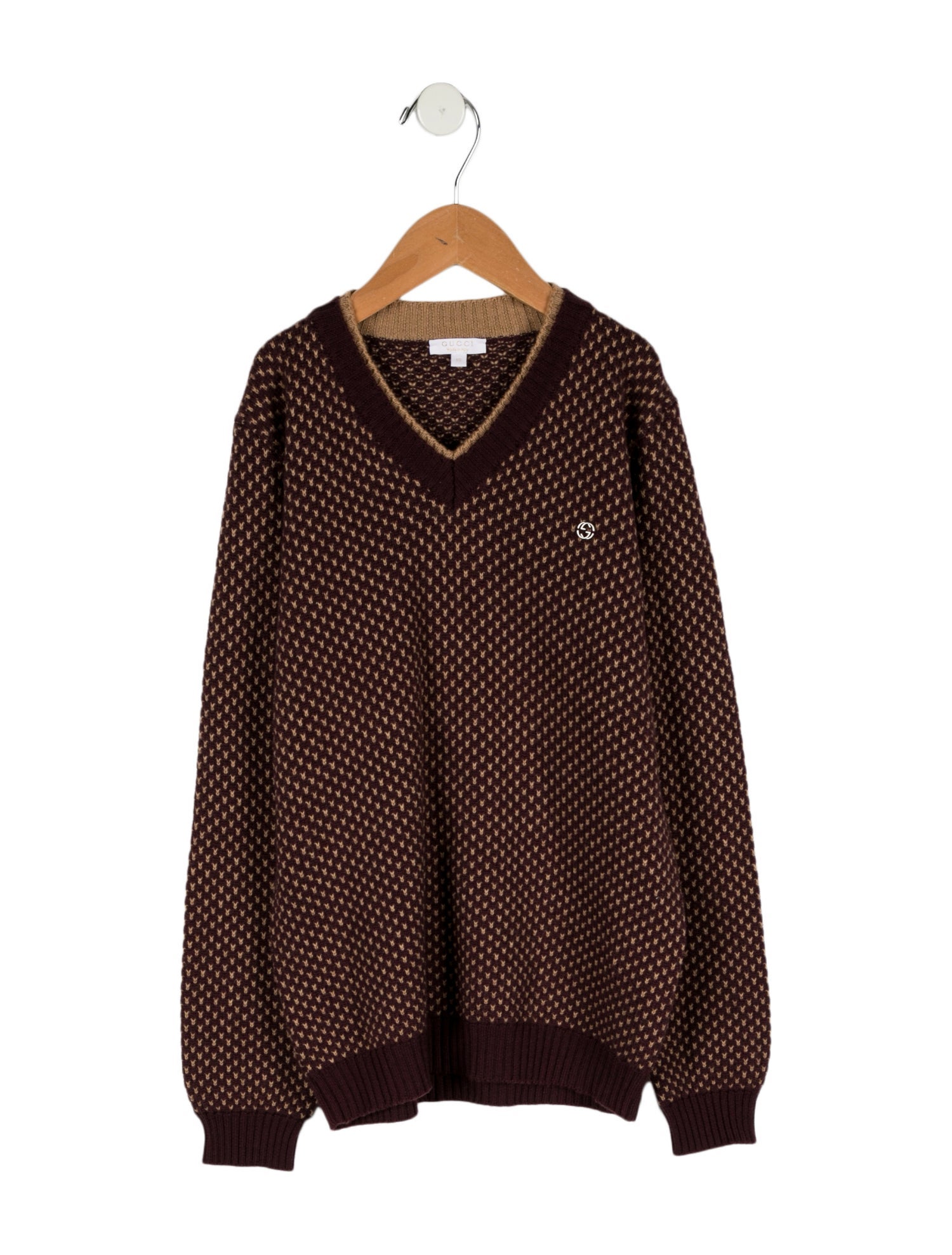 Gucci Boys' Printed V-Neck Sweater