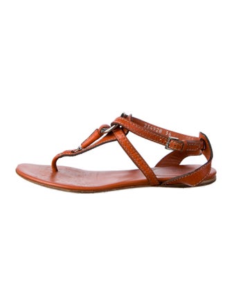 Gucci Leather T-Strap Sandals