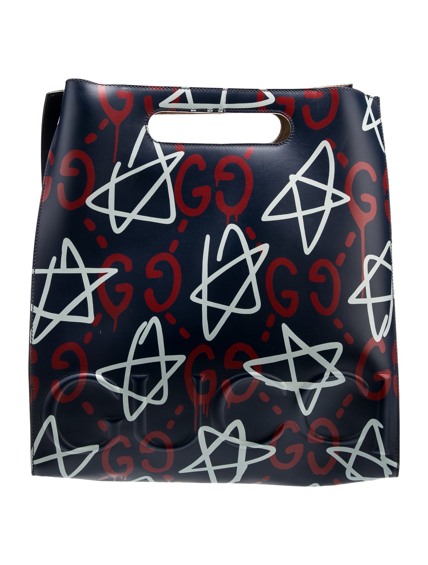 GUCCI　REAL ゴースト　ペイントGGロゴバッグ GUCCI GHOST グッチ ゴースト XL ブラック イエロー レザー 2way