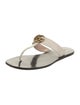Gucci Double G Logo Leather Flip Flops
