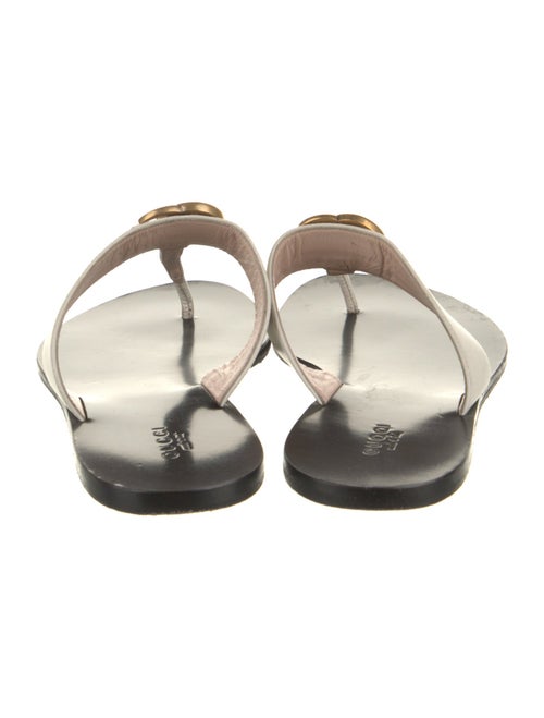 Gucci Double G Logo Leather Flip Flops