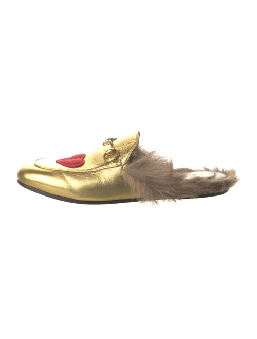 Gucci Leather Graphic Print Mules