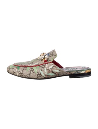 Gucci GG Supreme Leather Trim Embellishment Mules