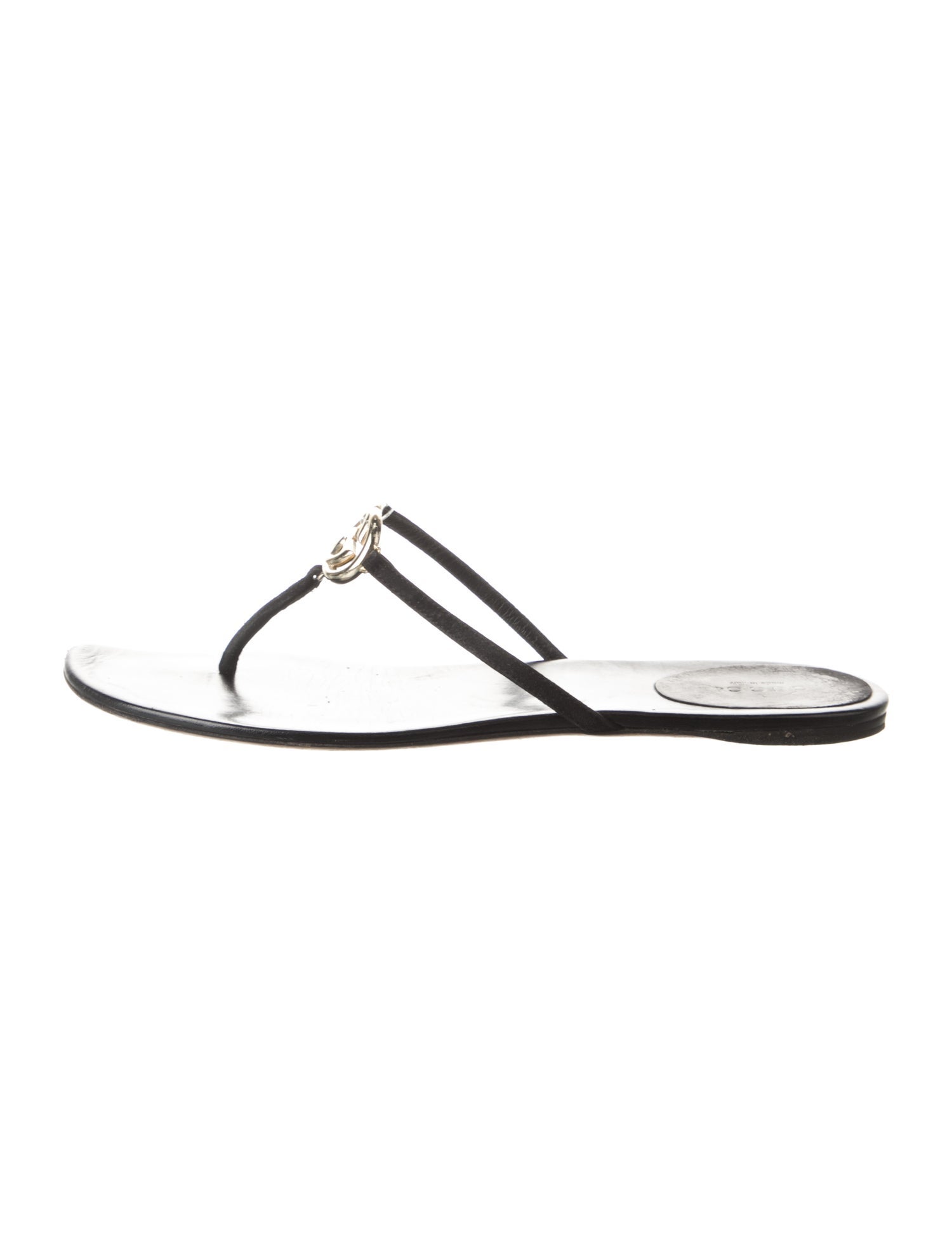 Gucci Interlocking G Logo Leather Flip Flops