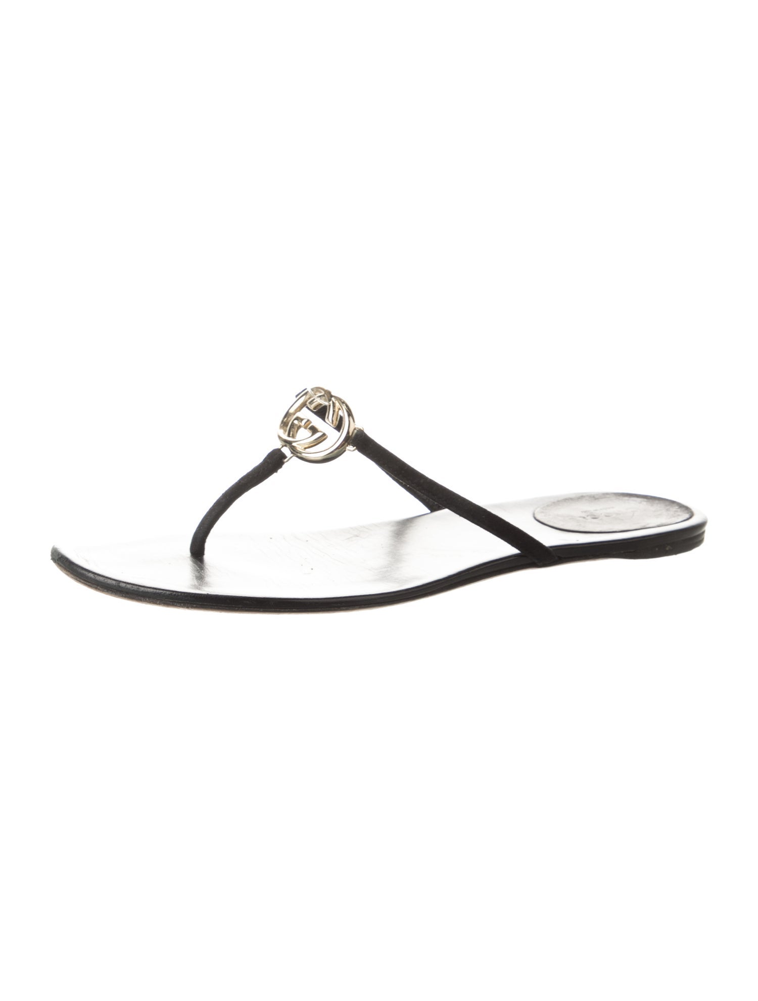 Gucci Interlocking G Logo Leather Flip Flops