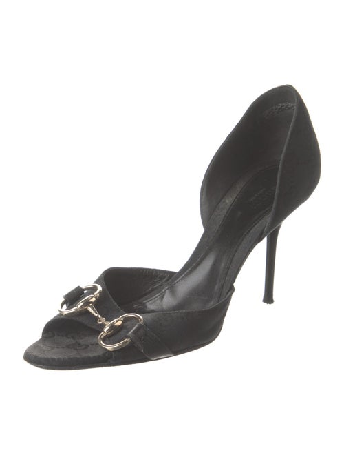 Gucci Horsebit Accent Canvas Sandals