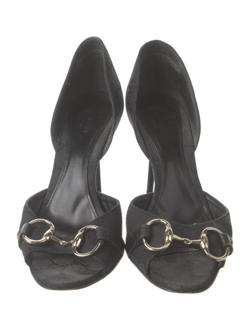 Gucci Horsebit Accent Canvas Sandals