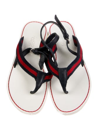 Gucci Leather Sylvie Web Accent Sandals